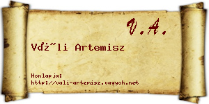 Váli Artemisz névjegykártya